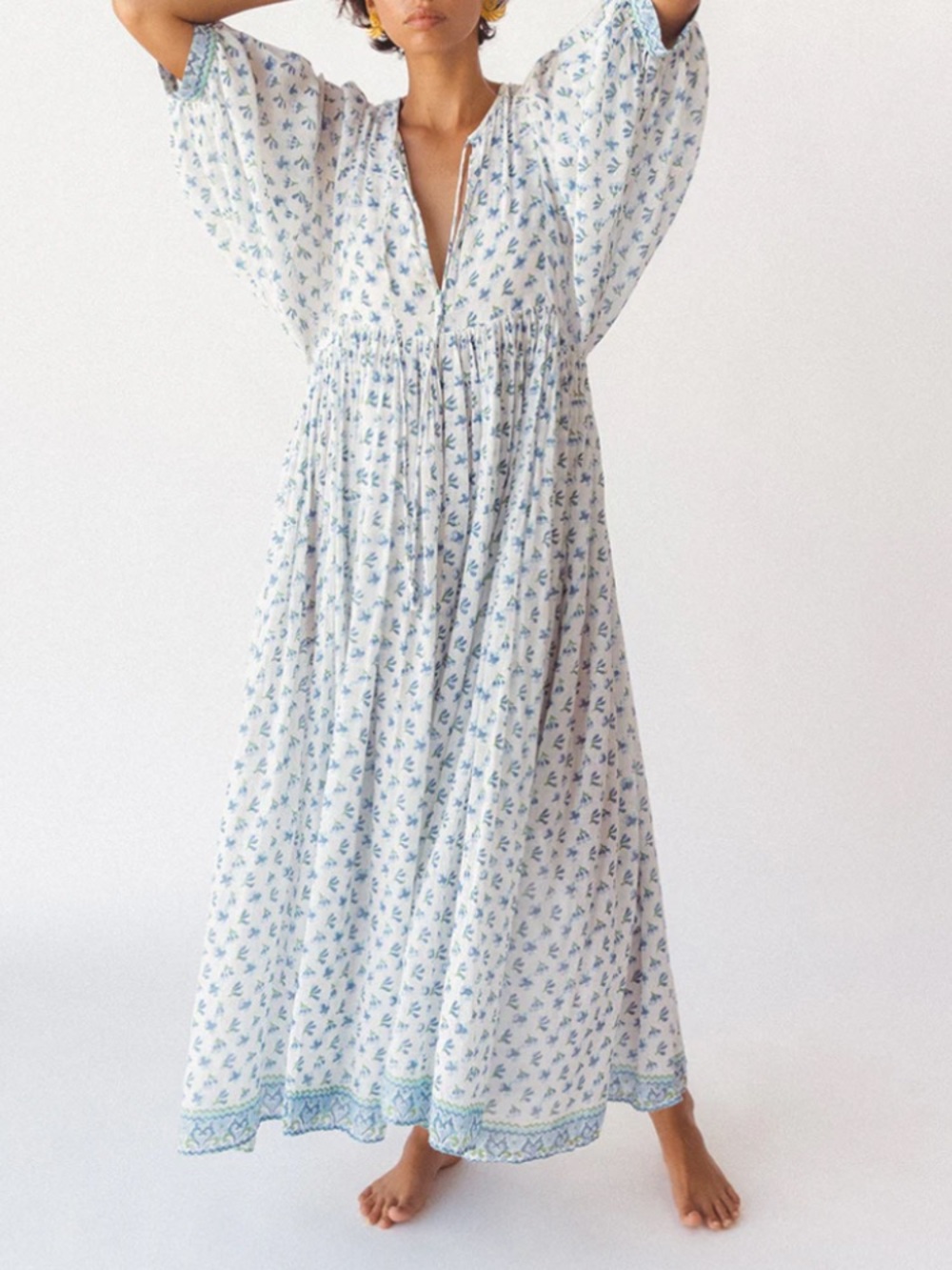 NWT Daughters of India Azure Kyra Maxi Dress Floral Size M - Picture 4 of 7
